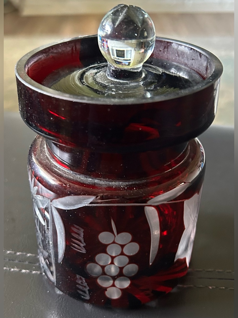 Crystal Legends
by Godinger Ruby Red Handcrafted
Sugar/Jam jar
Made in Romania